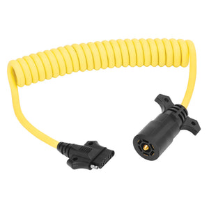 Wesbar 7-Way Trailer To 5-Way Flat Car End Coiled Jumper w/ 8ft Cable [787196]
